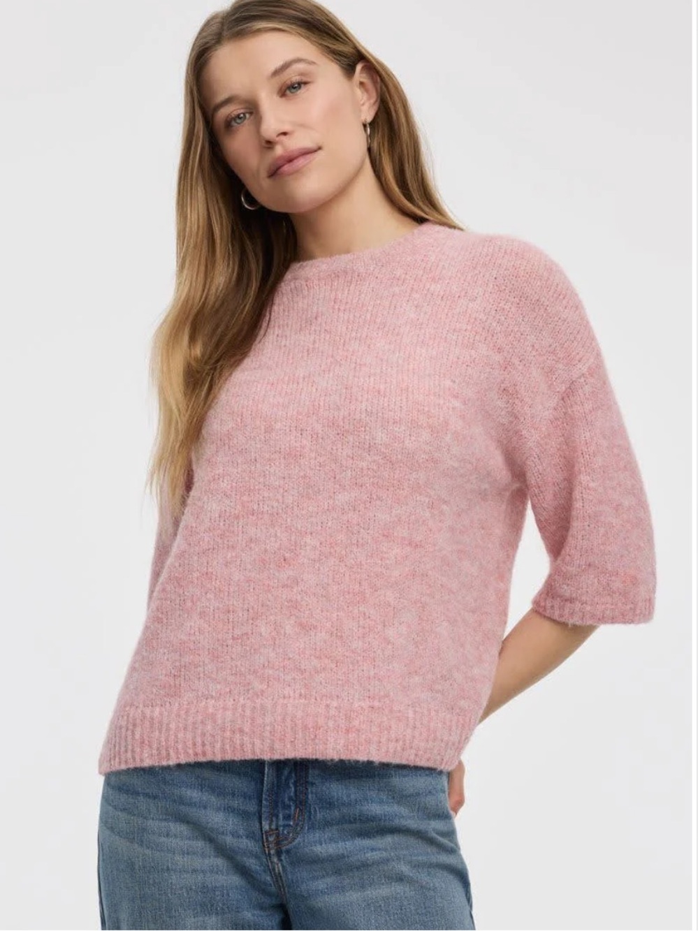 Reitmans Elbow-Sleeve Crew-Neck Loose Sweater, sz S